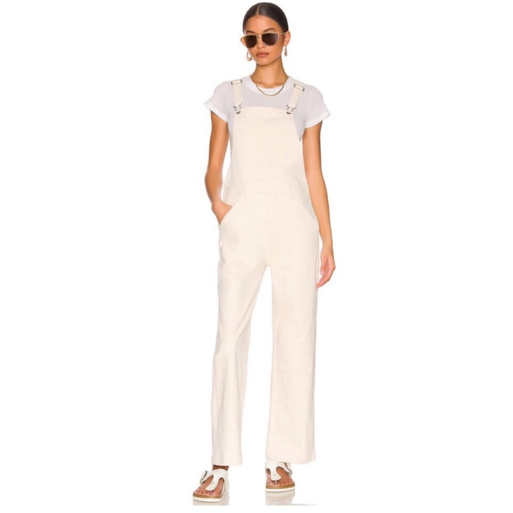 NEW Mother superior The Patch Pocket Denim Ankle Overalls Size Large